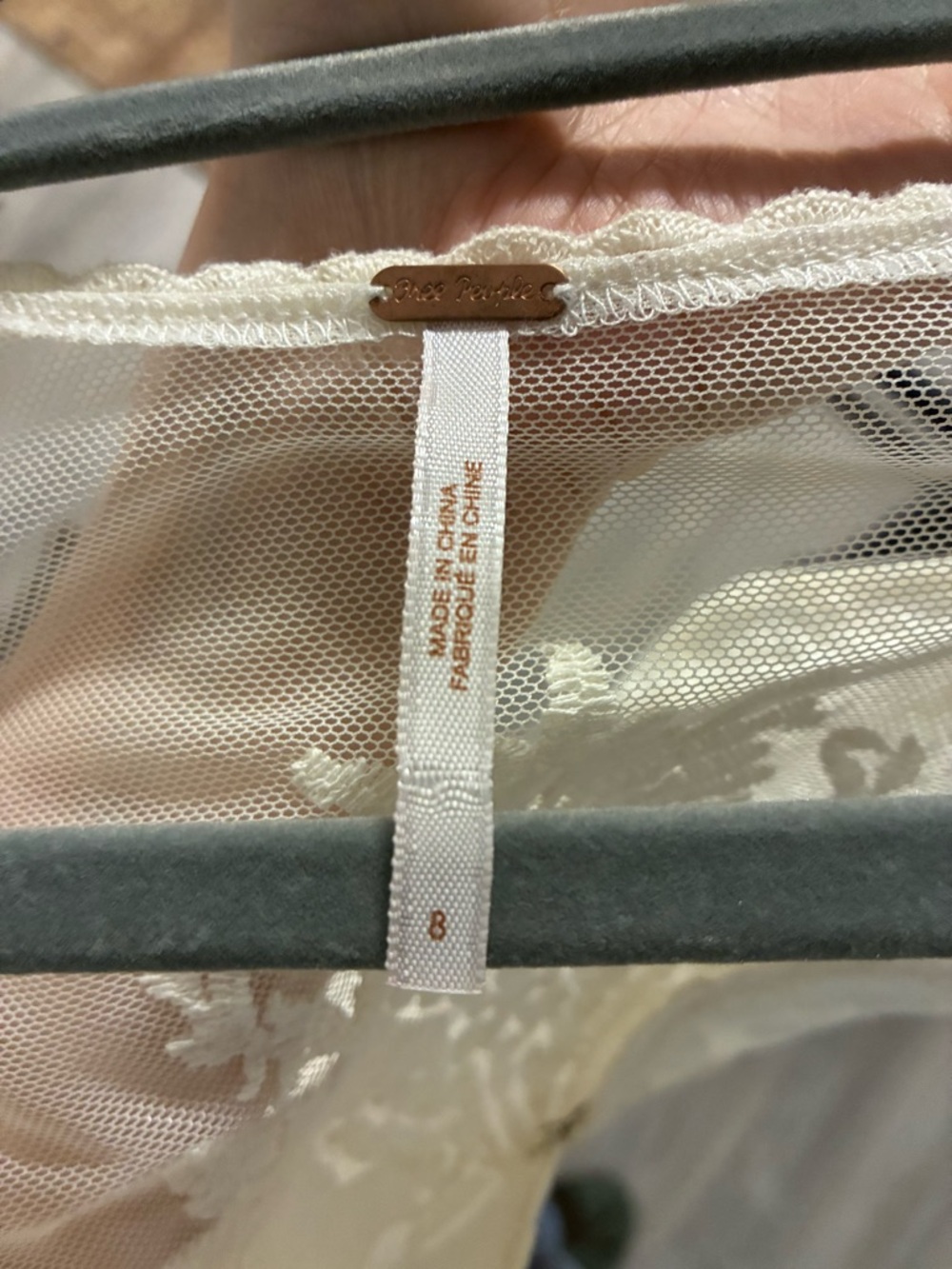 STUNNING Free People Cream Lace Mini Dress - Picture 6 of 7